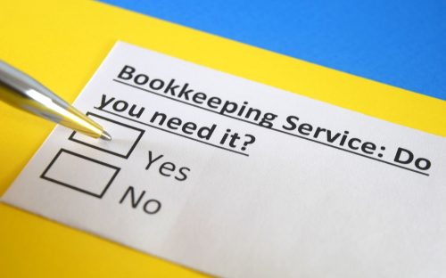 a paper with a check box saying whether you would like book keeping services or not